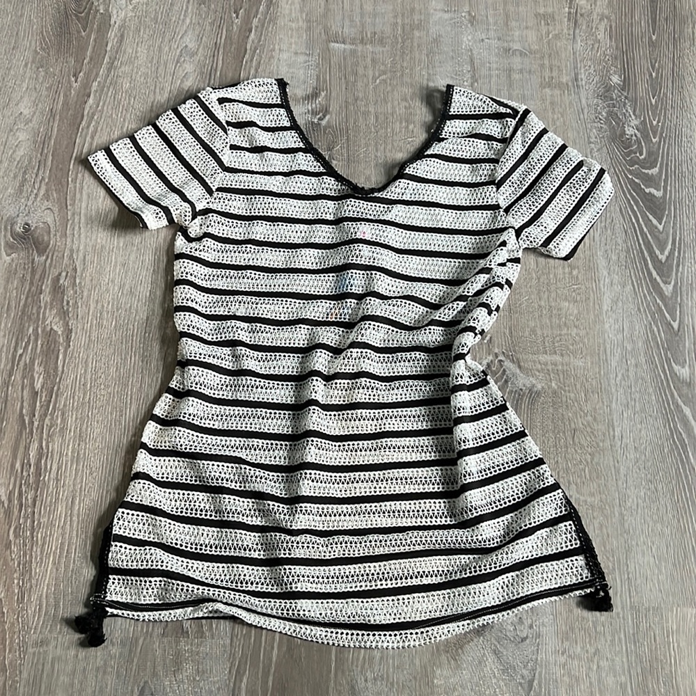 Black and white stripped coverup